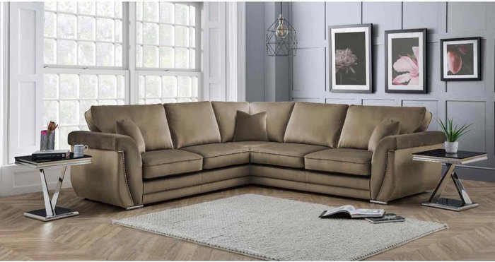The Range | Simply Eleganza Luca Full Back Large Corner Sofa - Brown Simply Eleganza Luca Full Back Large Corner Sofa - Brown