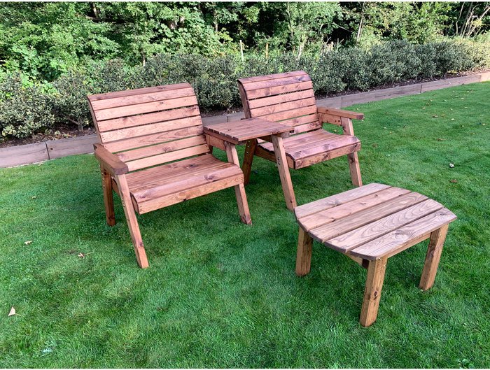 The Range | Charles Taylor Charles Taylor Grand Twin Companion Seats Straight with Coffee Table - Brown Charles Taylor Charles Taylor Grand Twin Companion Seats Straight with Coffee Table - Brown