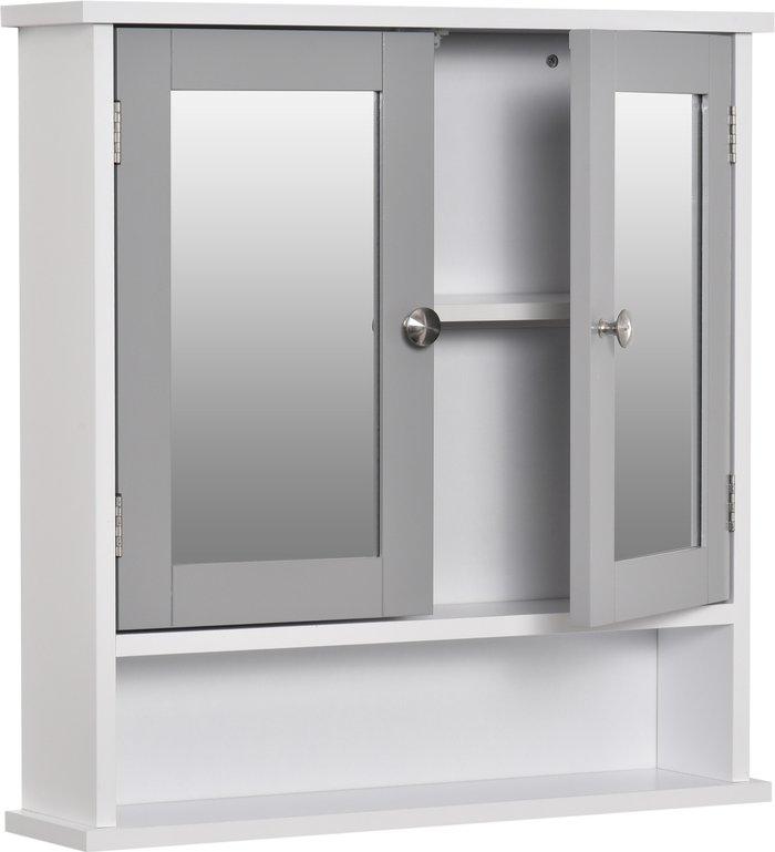 The Range | Kleankin Bathroom Mirror Cabinet Storage Organiser - White Kleankin Bathroom Mirror Cabinet Storage Organiser - White