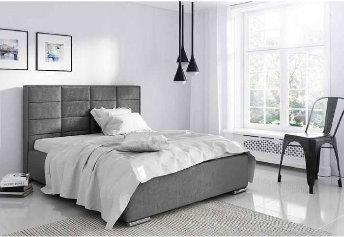 The Range | Bulia Bed Super King Plush Velvet Grey Bulia Bed Super King Plush Velvet Grey