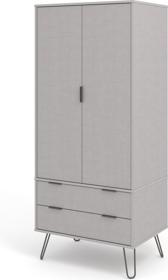 The Range | Core Products Ltd Augusta Grey 2 Door 2 Drawer Wardrobe - Grey Core Products Ltd Augusta Grey 2 Door 2 Drawer Wardrobe - Grey