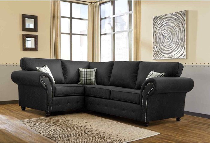 The Range | Simply Eleganza Oakana Luxury Leather LHF Corner Sofa - Black Simply Eleganza Oakana Luxury Leather LHF Corner Sofa - Black