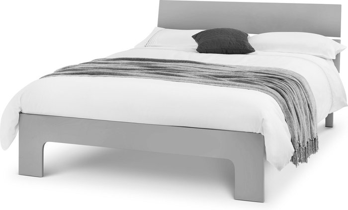 The Range | Julian Bowen Manhattan King Size Bed - Grey - Grey Gloss Julian Bowen Manhattan King Size Bed - Grey - Grey Gloss