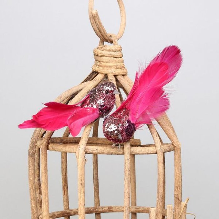 The Range | Kingsbury Gifts Pair of Glitter Birds with Clip - Pink Kingsbury Gifts Pair of Glitter Birds with Clip - Pink