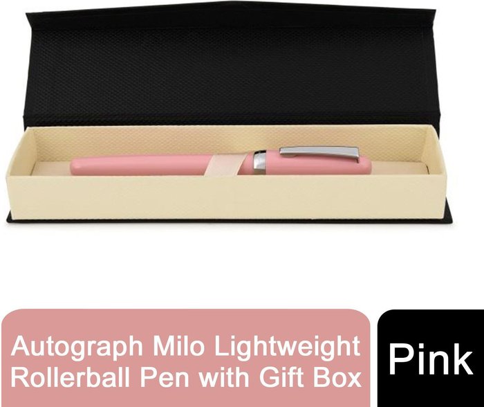 The Range | Rex Brown Rex Brown Autograph Milo Lightweight Rollerball Pen With Gift Box - Pink Rex Brown Rex Brown Autograph Milo Lightweight Rollerball Pen With Gift Box - Pink