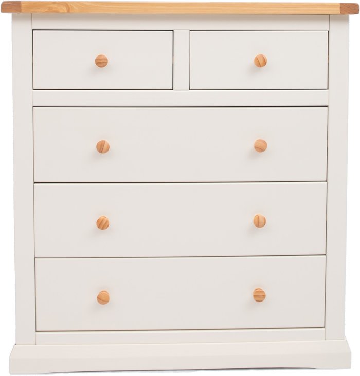 The Range | Cabinet Bits Castelli 2 over 3 Drawer Chest - White / Wood Cabinet Bits Castelli 2 over 3 Drawer Chest - White / Wood