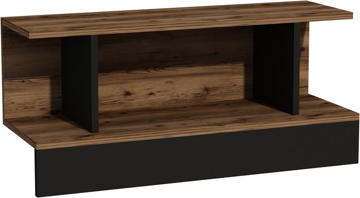 The Range | Destina Home Dustin TV Stand with Shelves - Black - Light Walnut Destina Home Dustin TV Stand with Shelves - Black - Light Walnut