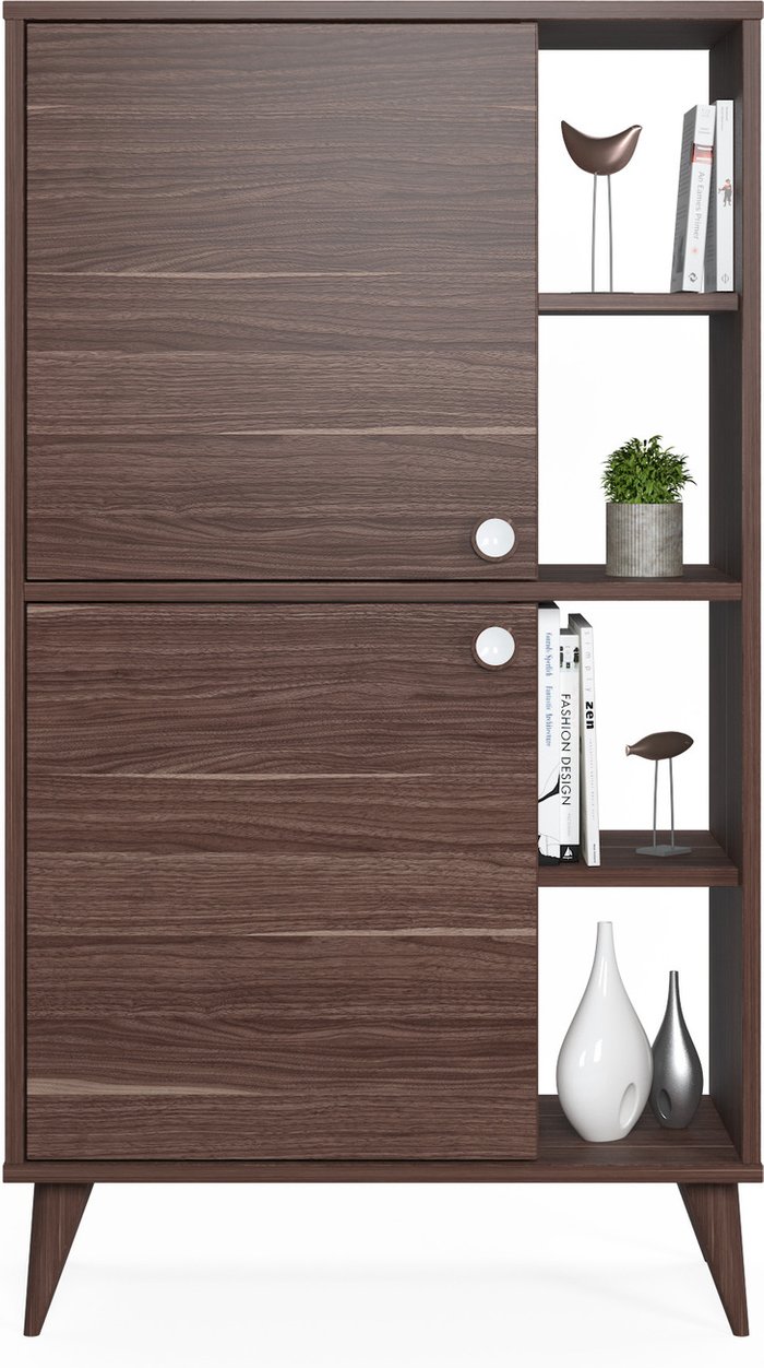 The Range | Ruumstore Vega High Cabinet with 2 Doors and Shelves - Victoria Walnut Ruumstore Vega High Cabinet with 2 Doors and Shelves - Victoria Walnut