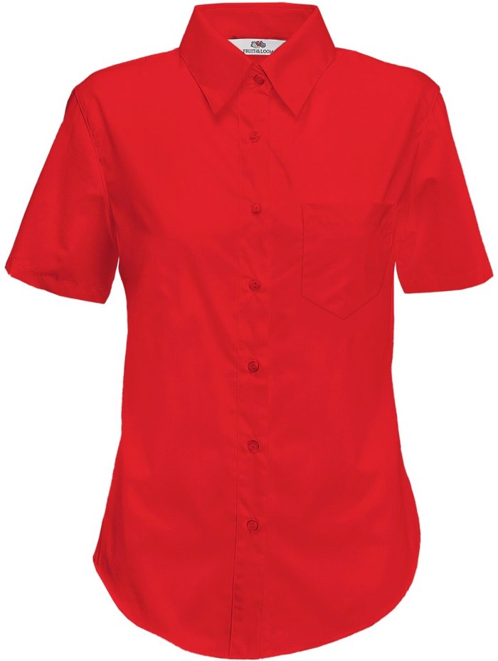 The Range | Fruit Of The Loom Ladies Lady-Fit Short Sleeve Poplin Shirt - BC401 - Red / 3XL Fruit Of The Loom Ladies Lady-Fit Short Sleeve Poplin Shirt - BC401 - Red / 3XL