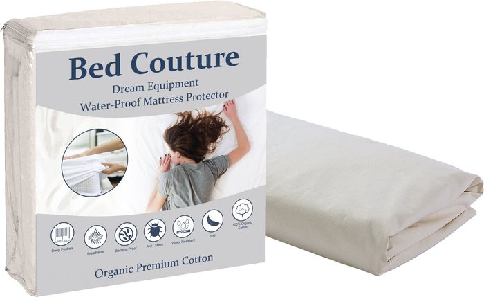 The Range | Bed Couture Mattress Protector Organic Premium Cotton - Cream / Small Double / 120cm Bed Couture Mattress Protector Organic Premium Cotton - Cream / Small Double / 120cm