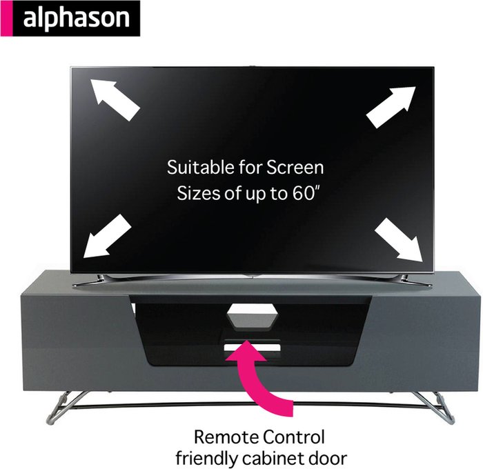 The Range | Alphason Alphason Chronium CRO2-1200CB-GRY 2 Shelf TV Stand - Grey Alphason Alphason Chronium CRO2-1200CB-GRY 2 Shelf TV Stand - Grey