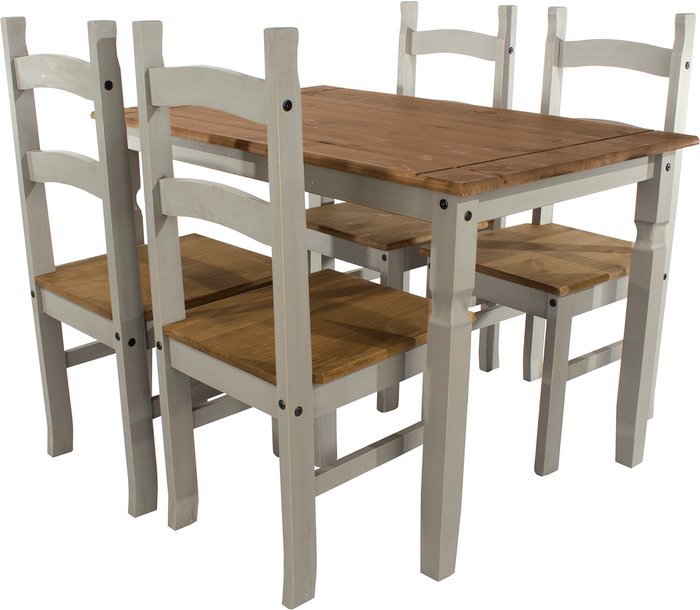The Range | Core Products Corona Rectangular Table With Four Chair Set - Grey Core Products Corona Rectangular Table With Four Chair Set - Grey