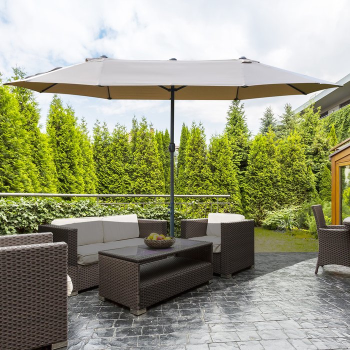 The Range | Outsunny 4.6m Garden Umbrella Canopy - Beige Outsunny 4.6m Garden Umbrella Canopy - Beige