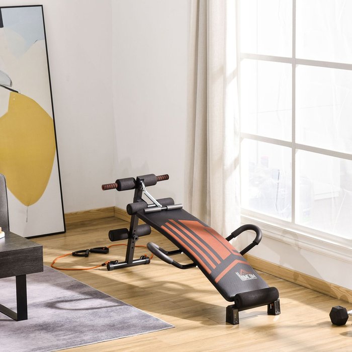 The Range | HOMCOM HOMCOM Multifunctional Sit Up Bench Utility Board Ab Exercise With Headrest HOMCOM HOMCOM Multifunctional Sit Up Bench Utility Board Ab Exercise With Headrest