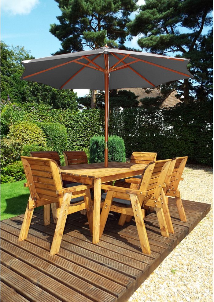 The Range | Charles Taylor Charles Taylor Six Seater Chair Table Set with Accessories - Grey Charles Taylor Charles Taylor Six Seater Chair Table Set with Accessories - Grey