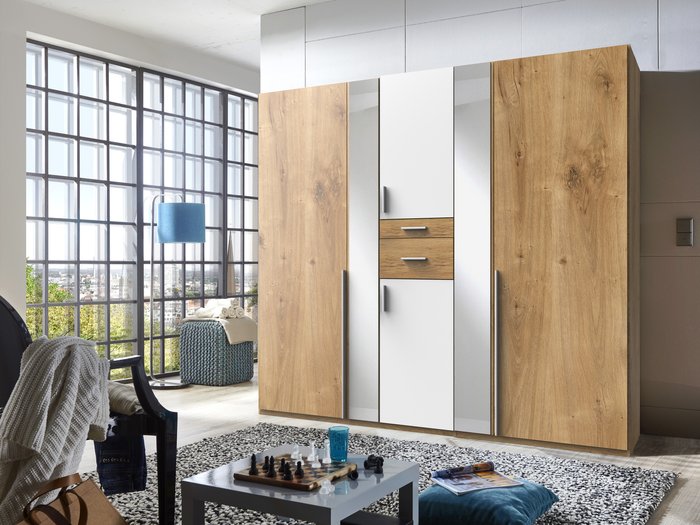 The Range | Tjs Odessa 5 Door Robe Planked Wardrobe - Oak Tjs Odessa 5 Door Robe Planked Wardrobe - Oak