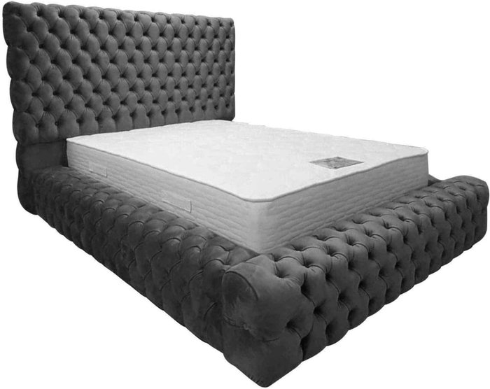 The Range | Simply Envisage Sophia Upholstered Plush Velvet Bed Frame - Grey / Small Double Simply Envisage Sophia Upholstered Plush Velvet Bed Frame - Grey / Small Double