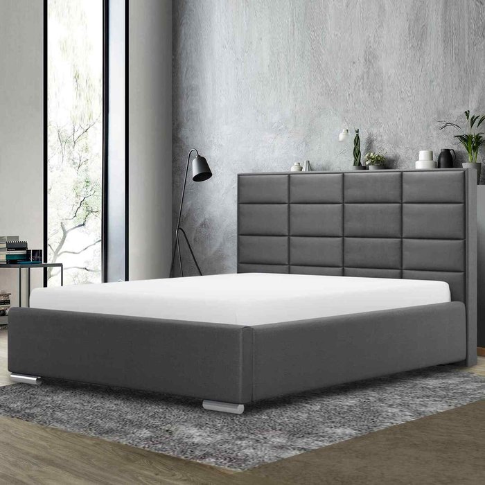The Range | Tuanso Bed Super King Plush Velvet Grey Tuanso Bed Super King Plush Velvet Grey