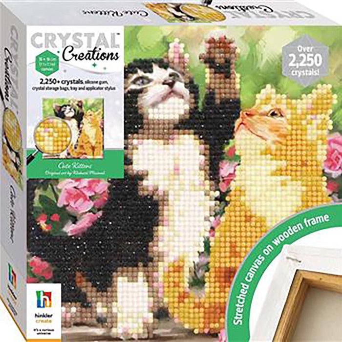 The Range | Hinkler Hinkler Crystal Creations Canvas - 18cm / Kittens Hinkler Hinkler Crystal Creations Canvas - 18cm / Kittens