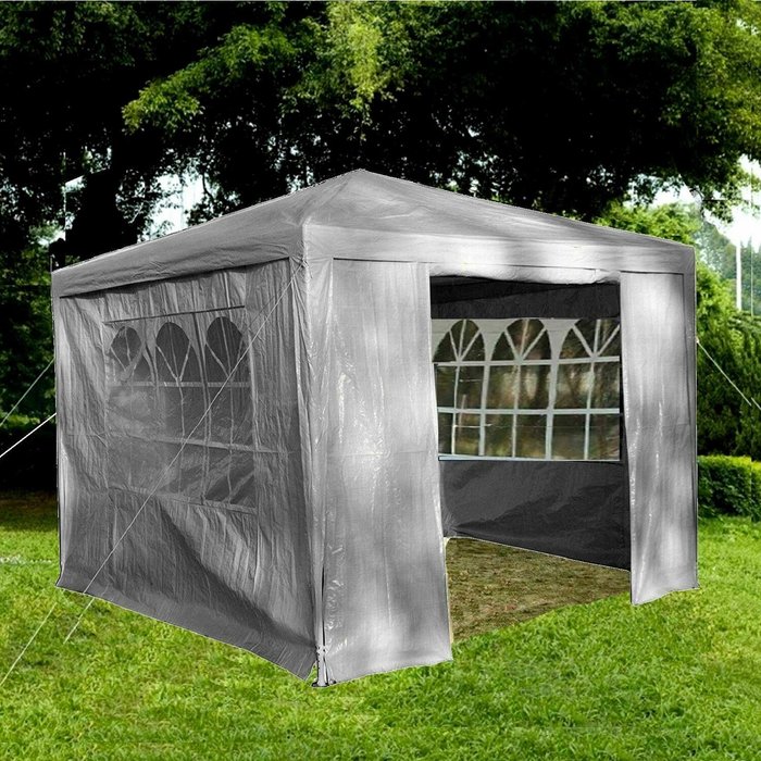 The Range | Gr8 Garden Gazebo With Sides Garden Tent 3x3m - Grey Gr8 Garden Gazebo With Sides Garden Tent 3x3m - Grey