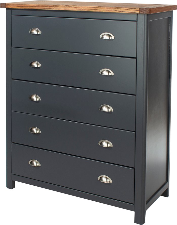 The Range | Core Products Ltd Dunkeld 5 drawer chest - Midnight blue Core Products Ltd Dunkeld 5 drawer chest - Midnight blue