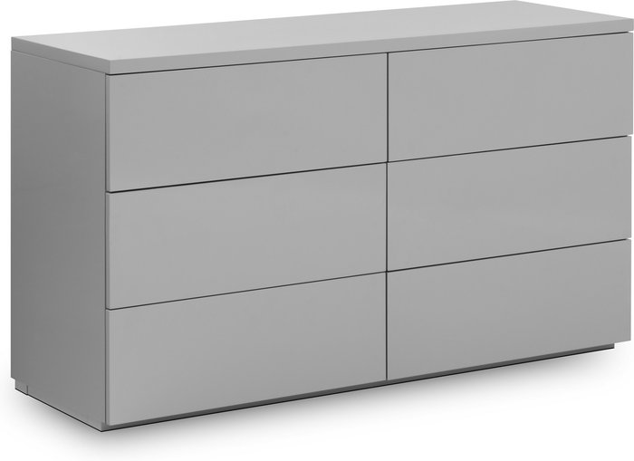 The Range | Julian Bowen Monaco 6 Drawer Chest - Grey Gloss - Grey Julian Bowen Monaco 6 Drawer Chest - Grey Gloss - Grey