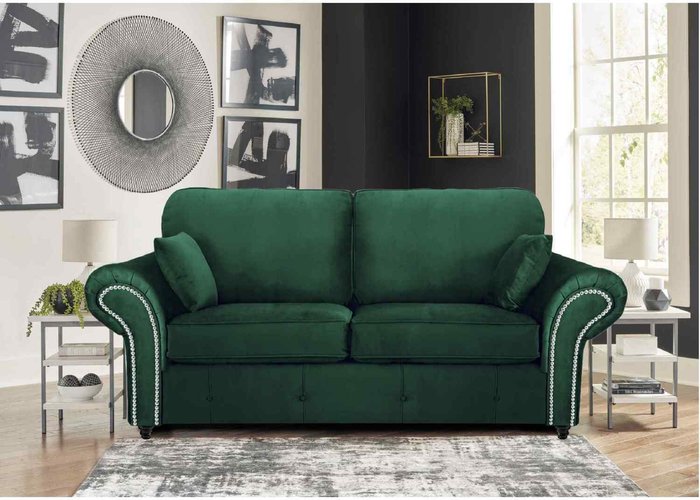 The Range | Simply Eleganza Oakana Luxury Plush Velvet 3 Seater Sofa - Green Simply Eleganza Oakana Luxury Plush Velvet 3 Seater Sofa - Green