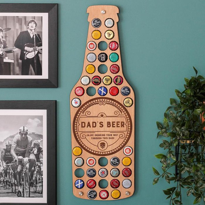 The Range | Gift for Dad Beer Bottle Cap Collection Holder - Bottle / 29cm Gift for Dad Beer Bottle Cap Collection Holder - Bottle / 29cm