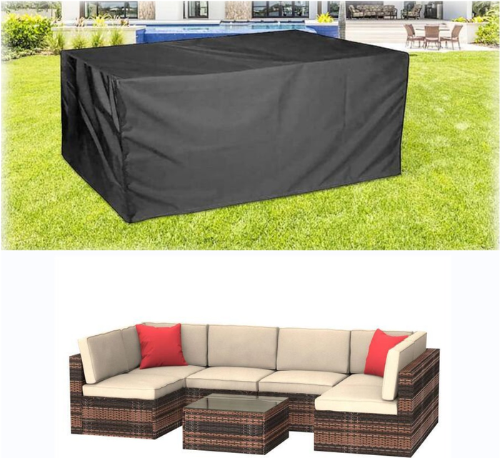 The Range | Bigzzia 6 Seat Rattan Sofa with Table - Brown / Cover Bigzzia 6 Seat Rattan Sofa with Table - Brown / Cover
