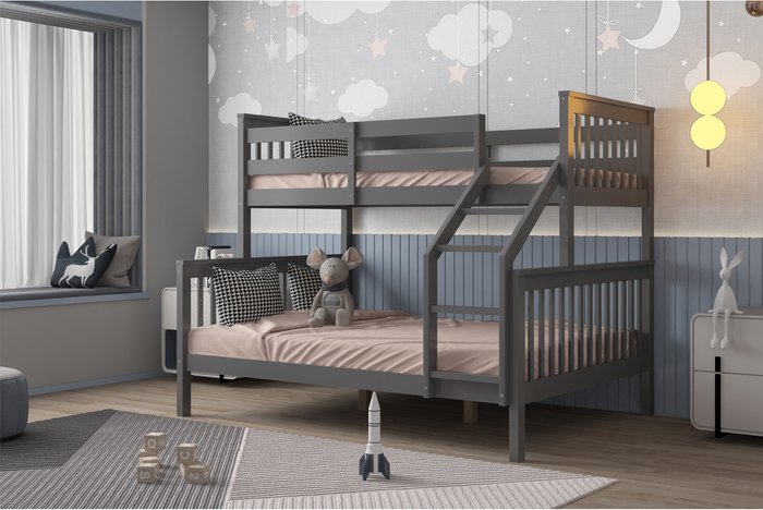 The Range | Flair Wooden Zoom Triple Bunk Bed Grey - Goosewing Grey Flair Wooden Zoom Triple Bunk Bed Grey - Goosewing Grey