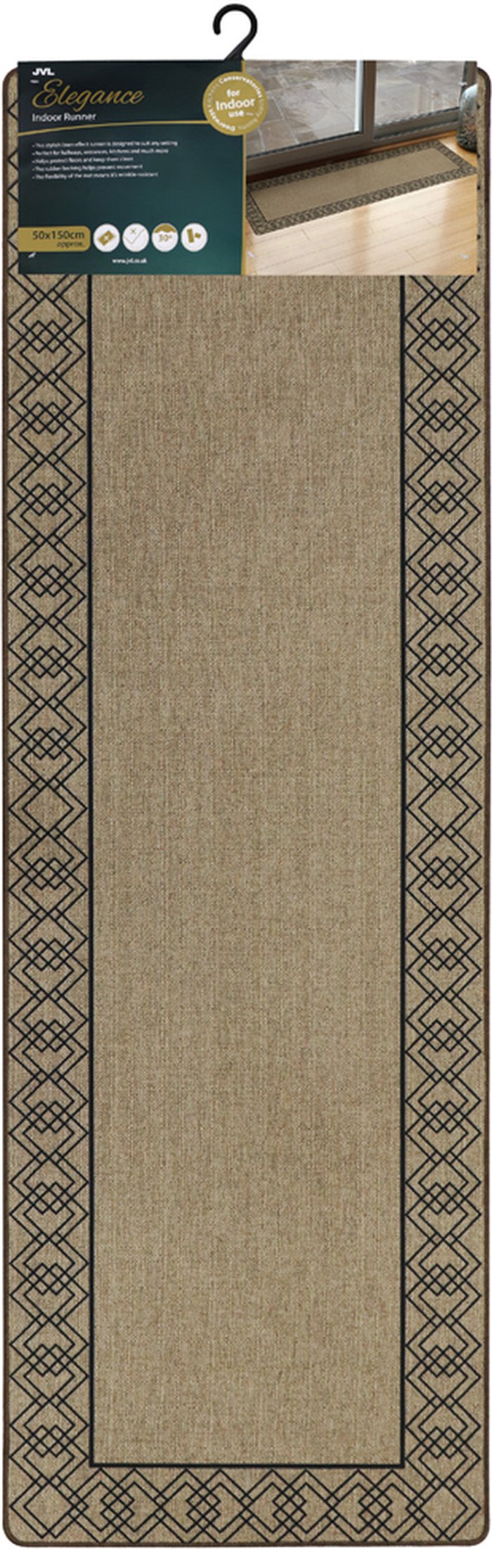 The Range | JVL Jvl Elegance Runner Mat 50 X 150 Cm, Diamond Border JVL Jvl Elegance Runner Mat 50 X 150 Cm, Diamond Border