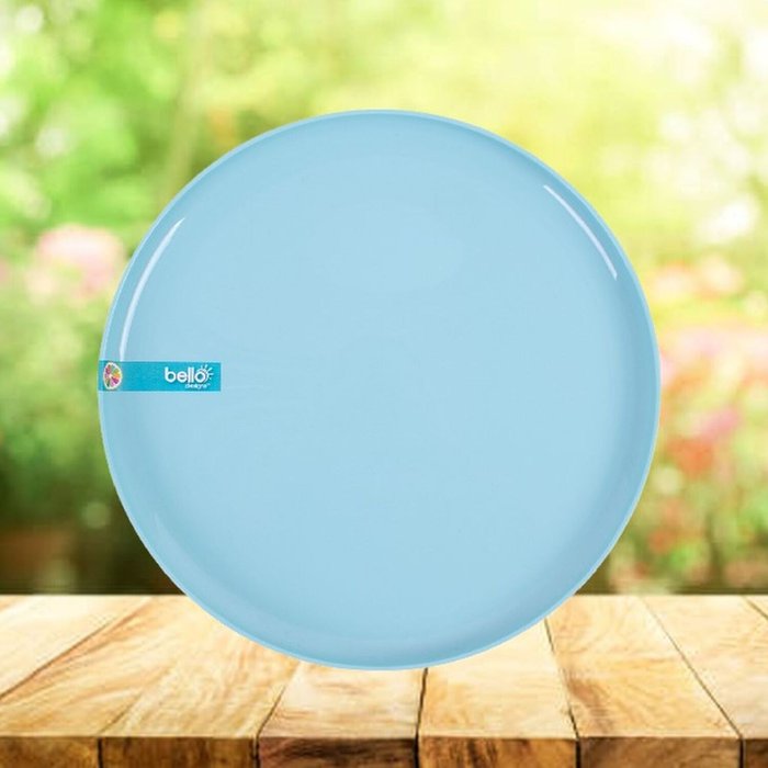 The Range | Shop4allsorts Plastic Dinner Plate Two Tone - Blue Shop4allsorts Plastic Dinner Plate Two Tone - Blue