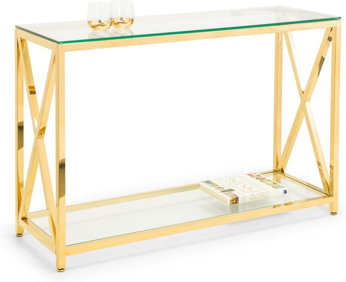 The Range | Julian Bowen Miami Console Table - Gold Julian Bowen Miami Console Table - Gold