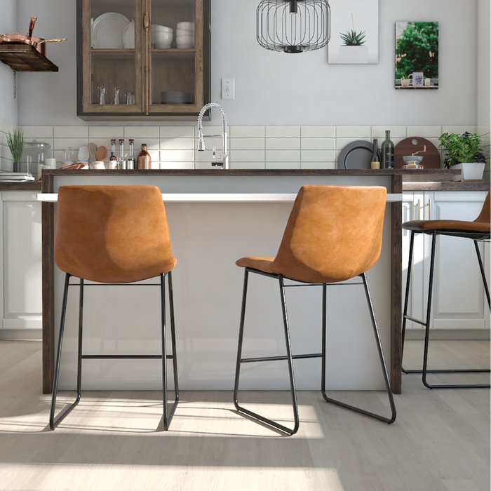The Range | Dorel Home Bowden Counter Stool - Caramel Maple PU Dorel Home Bowden Counter Stool - Caramel Maple PU
