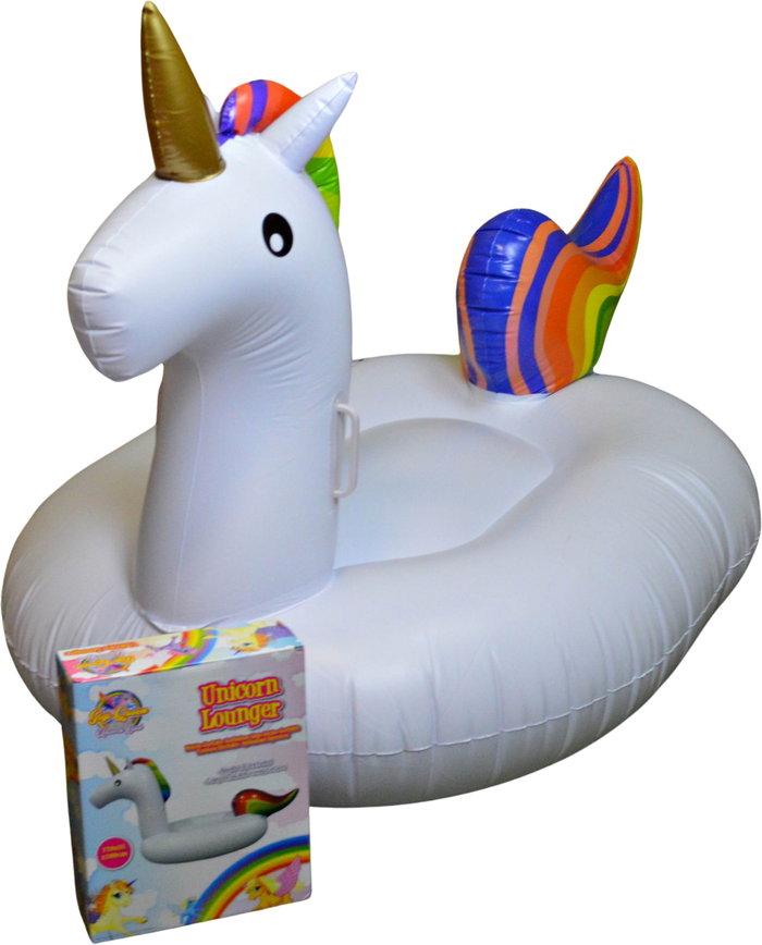 The Range | Samuel Alexander Unicorn Lounger PVC Handles Horse Pool Swimming Kid's Inflatable - white Samuel Alexander Unicorn Lounger PVC Handles Horse Pool Swimming Kid's Inflatable - white
