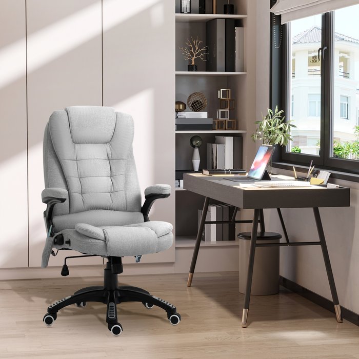 The Range | Vinsetto Executive Reclining Chair Heating Massage Points Relaxing Headrest Grey - Light Grey Vinsetto Executive Reclining Chair Heating Massage Points Relaxing Headrest Grey - Light Grey