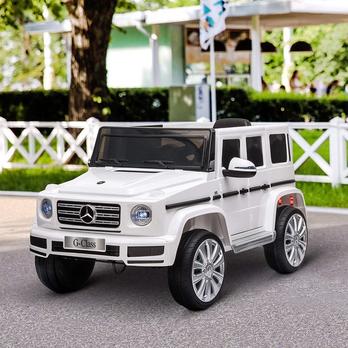 The Range | HOMCOM Licensed Mercedes Benz G500 Electric Ride On Car 12V - White HOMCOM Licensed Mercedes Benz G500 Electric Ride On Car 12V - White