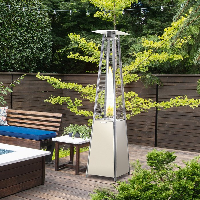 The Range | Outsunny 10.5kw Stainless Steel Outdoor Pyramid Heating - Silver Outsunny 10.5kw Stainless Steel Outdoor Pyramid Heating - Silver