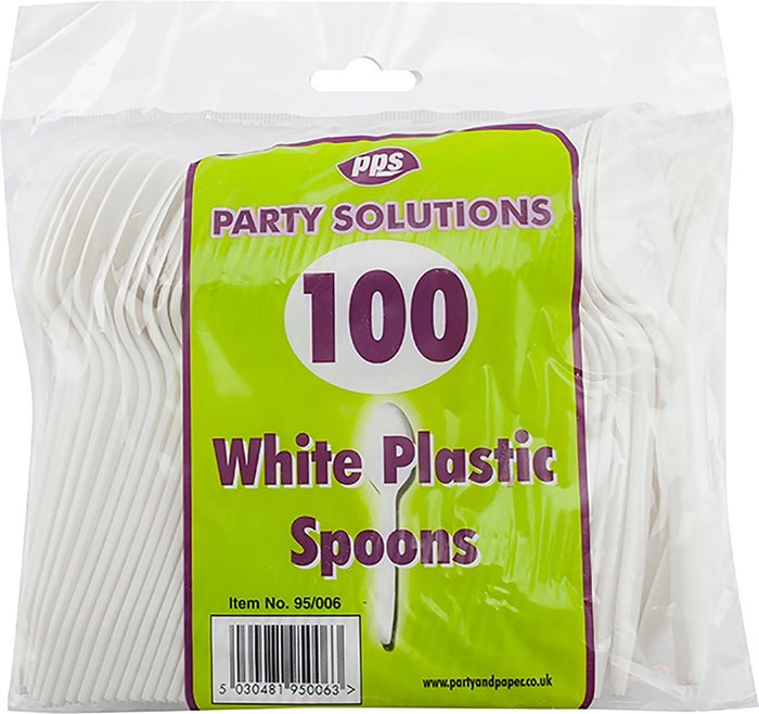 The Range | Pack of 100 Plastic Cutlery - Spoons Pack of 100 Plastic Cutlery - Spoons