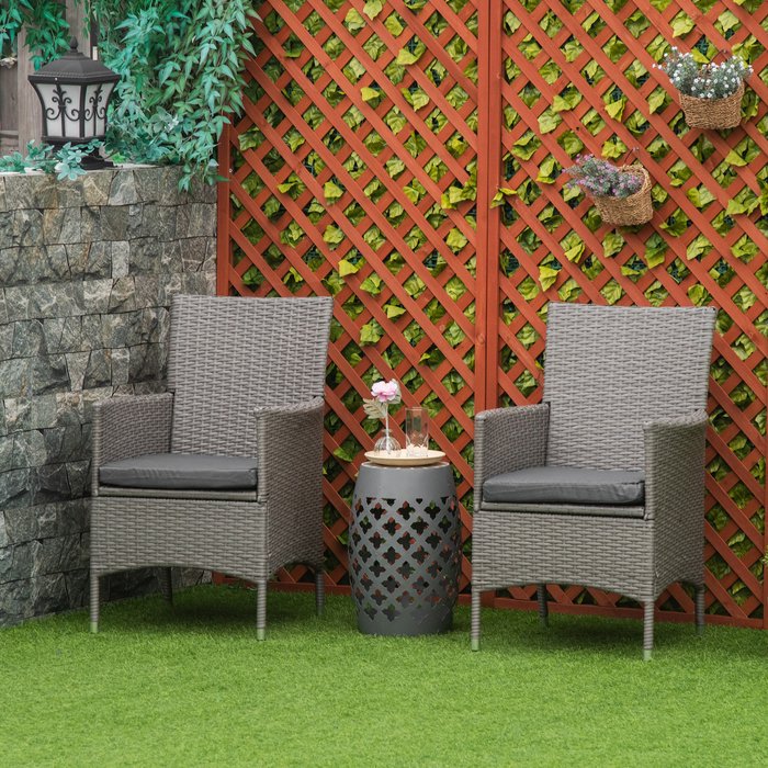 The Range | Outsunny Rattan Chair Patio Sofa Chairs Set - Grey Outsunny Rattan Chair Patio Sofa Chairs Set - Grey