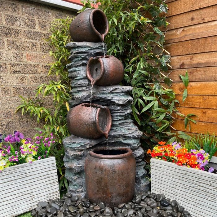 The Range | Tranquility Tranquility 4 Pouring Jugs On Rock Solar Powered Water Feature Tranquility Tranquility 4 Pouring Jugs On Rock Solar Powered Water Feature