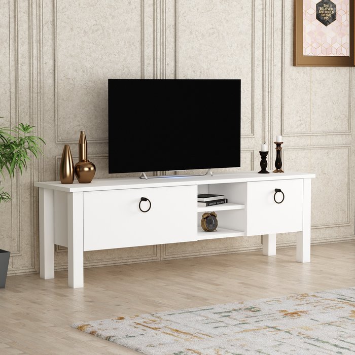 The Range | Destina Home Storm TV Stand and Media Console - White Destina Home Storm TV Stand and Media Console - White