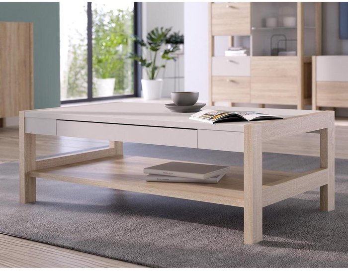 The Range | FWStyle FWStyle Hoyvik Coffee Table With Drawer - White FWStyle FWStyle Hoyvik Coffee Table With Drawer - White