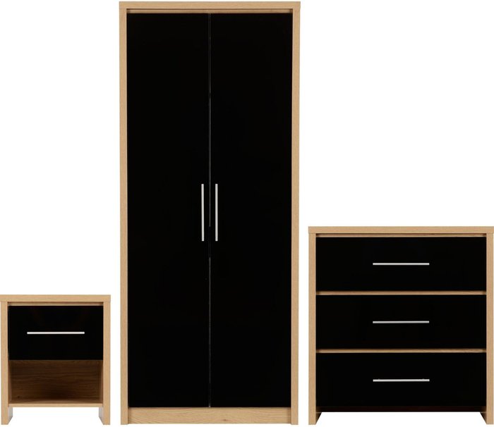The Range | Seconique Seville Bedroom Set - WhBlackite Seconique Seville Bedroom Set - WhBlackite