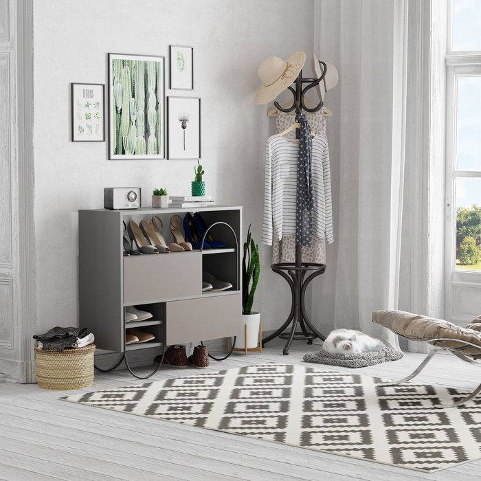 The Range | Decortie Norfolk Shoe Cabinet - Anthracite / Manufactured Wood Decortie Norfolk Shoe Cabinet - Anthracite / Manufactured Wood