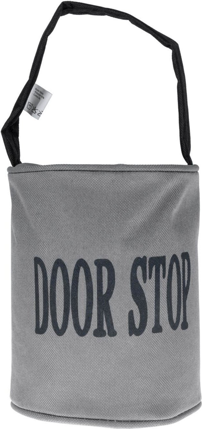 The Range | Homescapes Grey and Black Filled Fabric Door Stop with Handle - Grey Homescapes Grey and Black Filled Fabric Door Stop with Handle - Grey