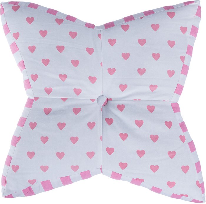 The Range | Homescapes Pink Hearts Star Floor Cushion - Pink Homescapes Pink Hearts Star Floor Cushion - Pink