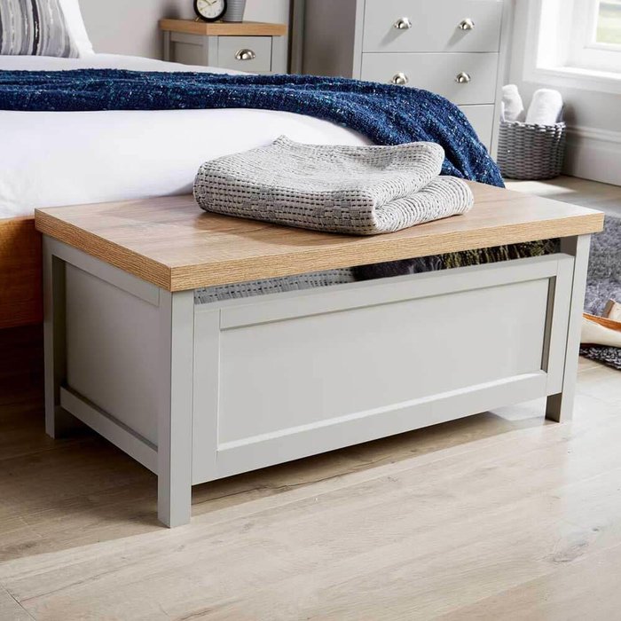 The Range | Home Source Avon Ottoman Storage Chest Unit - Grey Home Source Avon Ottoman Storage Chest Unit - Grey