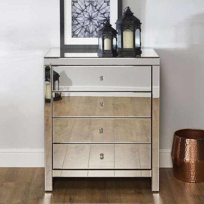 The Range | Birlea Seville 4 Drawer Chest - Mirrored Birlea Seville 4 Drawer Chest - Mirrored