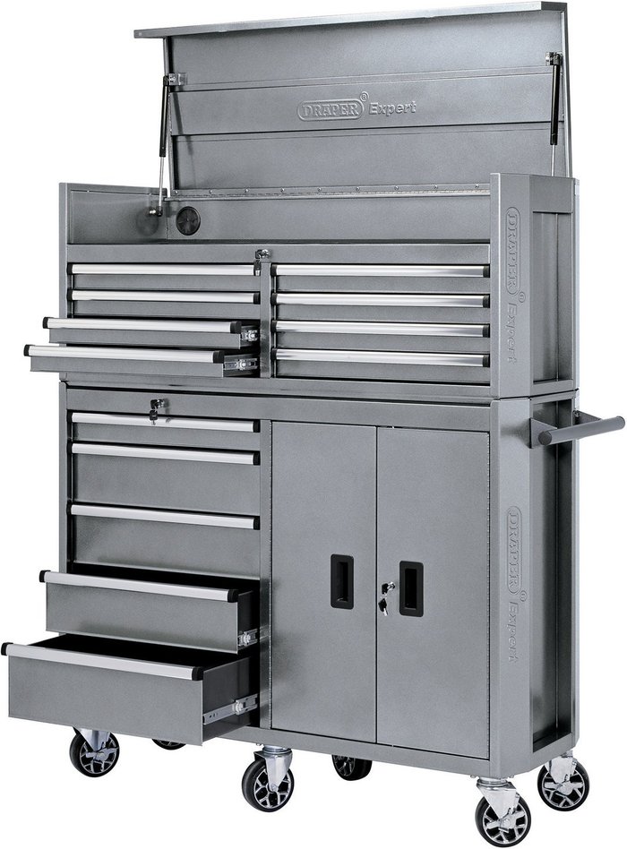 The Range | Draper Draper Expert 13 Drawer Roller Cabinet and Tool Chest Combination Metallic Draper Draper Expert 13 Drawer Roller Cabinet and Tool Chest Combination Metallic